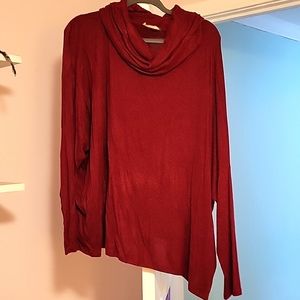 Red cowl neck sweater